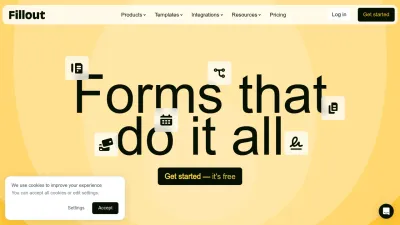 Screenshot preview of fillout.com