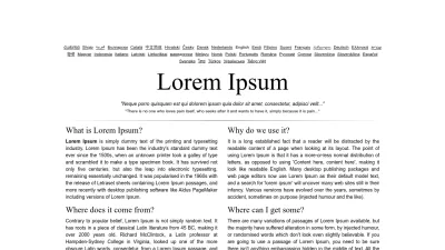 Screenshot preview of lipsum.com