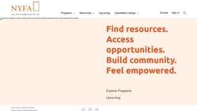 Screenshot preview of nyfa.org