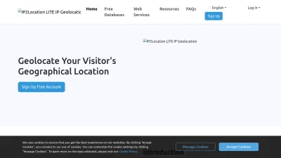 Screenshot preview of lite.ip2location.com