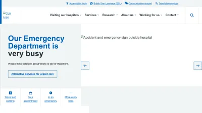 Screenshot preview of cuh.nhs.uk