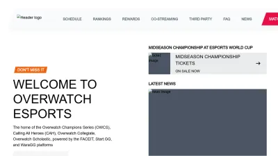 Screenshot preview of esports.overwatch.com