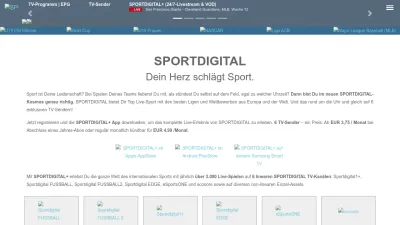 Screenshot preview of sportdigital.de