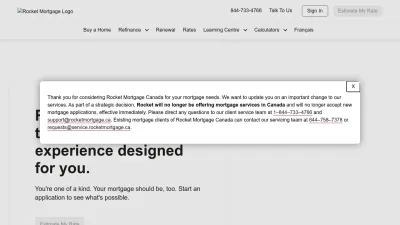 Screenshot preview of rocketmortgage.ca
