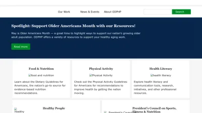 Screenshot of Odphp.health.gov