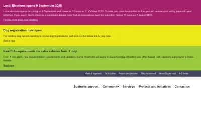 Screenshot preview of upperhutt.govt.nz