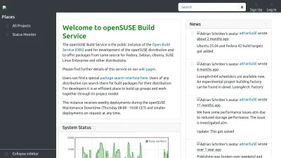 Screenshot preview of build.opensuse.org