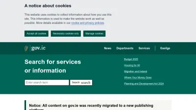 Screenshot preview of www.gov.ie