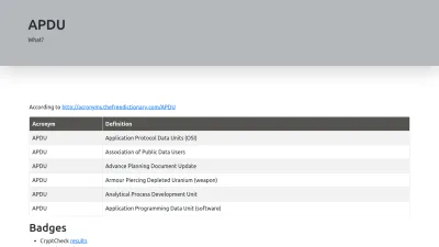 Screenshot preview of apdu.fr