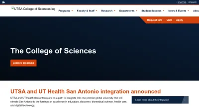 Screenshot of Sciences.utsa.edu