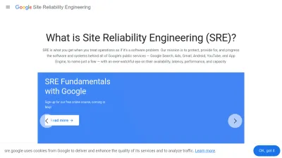 Screenshot preview of sre.google