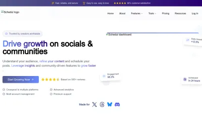 Screenshot of Schedulethreads.com