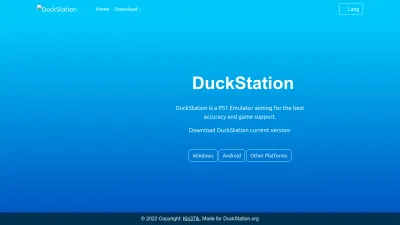 Screenshot preview of duckstation.org