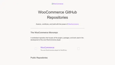 Screenshot preview of woocommerce.github.io