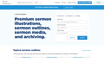 Screenshot of Sermons.logos.com
