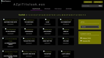 Screenshot preview of azpitituluak.eus
