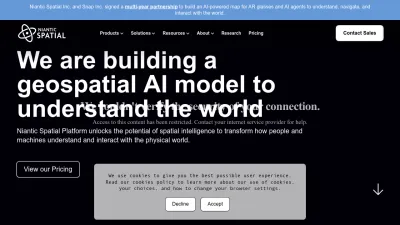 Screenshot preview of nianticspatial.com