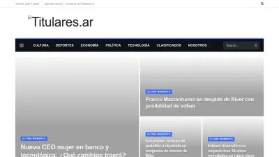 Screenshot preview of titulares.ar
