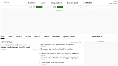 Screenshot preview of rediff.com