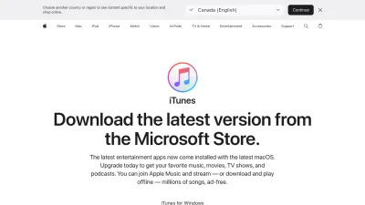 Screenshot preview of itunes.apple.com