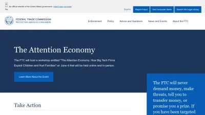 Screenshot preview of ftc.gov