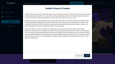 Screenshot preview of tumblr.com