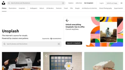 Screenshot preview of unsplash.com