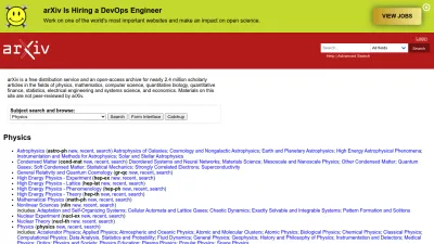 Screenshot of Arxiv.org