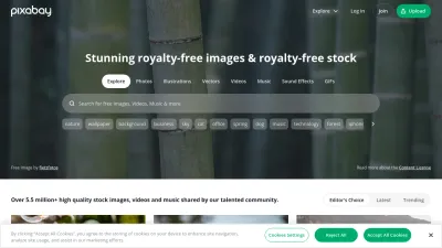 Screenshot preview of pixabay.com