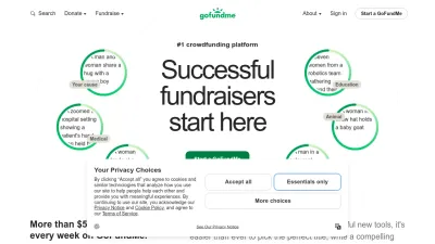 Screenshot of Gofundme.com