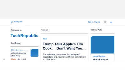 Screenshot of Techrepublic.com