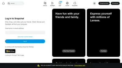 Screenshot preview of snapchat.com