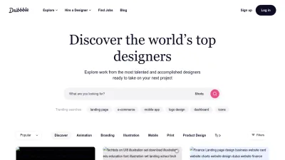 Screenshot preview of dribbble.com