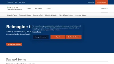 Screenshot of Prnewswire.com