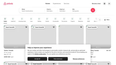 Screenshot preview of airbnb.com