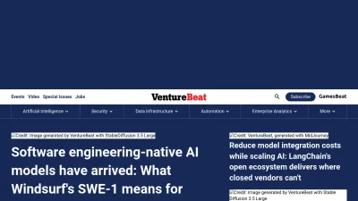 Screenshot preview of venturebeat.com