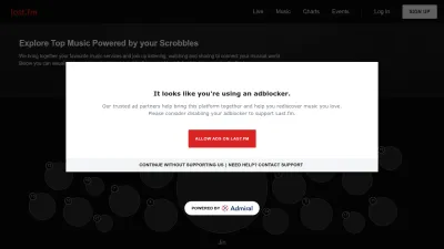 Screenshot preview of last.fm