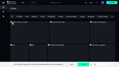Screenshot of Deviantart.com