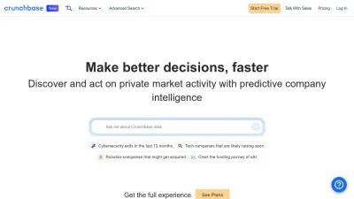 Screenshot of Crunchbase.com