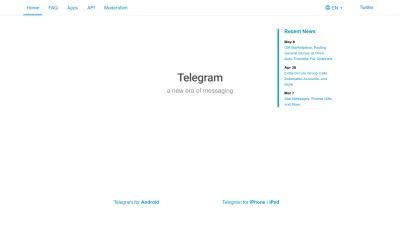 Screenshot preview of telegram.org