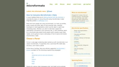 Screenshot preview of microformats.org