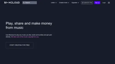 Screenshot preview of mixcloud.com