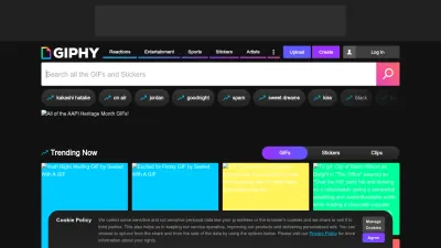 Screenshot preview of giphy.com