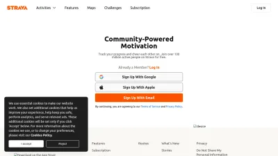 Screenshot preview of strava.com