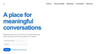Screenshot preview of messenger.com