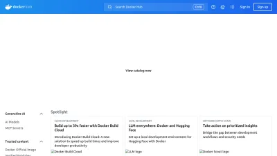 Screenshot preview of hub.docker.com