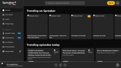 Screenshot preview of spreaker.com