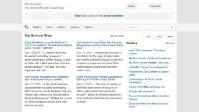 Screenshot preview of sciencedaily.com