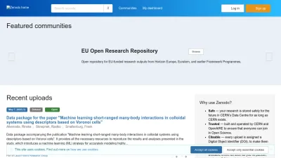 Screenshot preview of zenodo.org