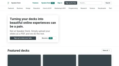 Screenshot preview of speakerdeck.com